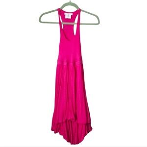 GIVENCHY Y2K Bubble skirt Magenta Pink Ribbed Tank Dress‎ Tencel size XS